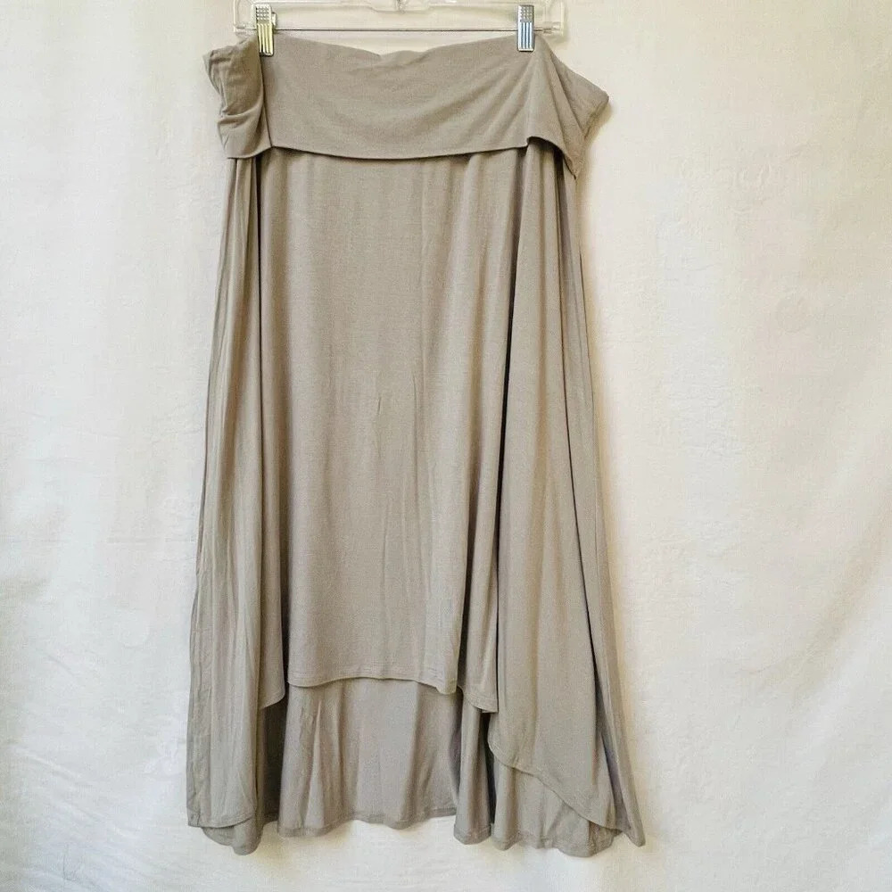 Marc Bouwer Pull On Skirt Womens XL Lagenlook Flowy Boho Stretch Party Holiday